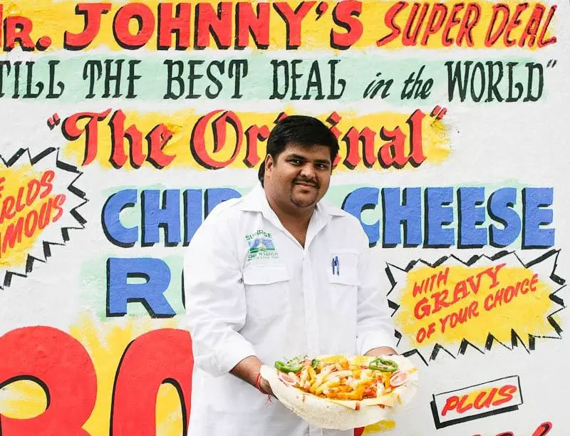 Johnny's Chip 'n cheese roti, Durban