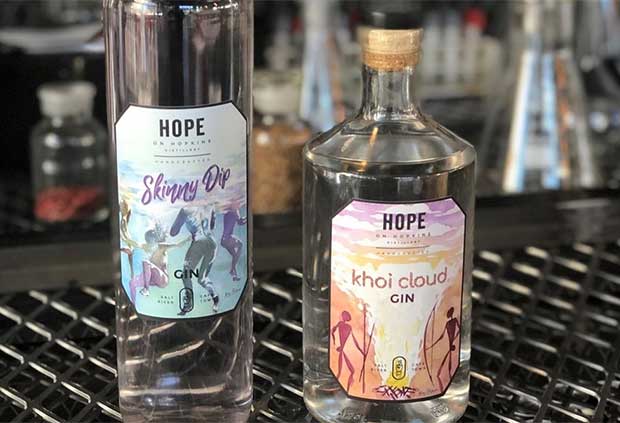 Radisson RED Hotel gin house-brands: Khoi Cloud and Skinny Dip