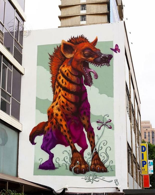 Hyena Street Art in Johannesburg by Malikarts