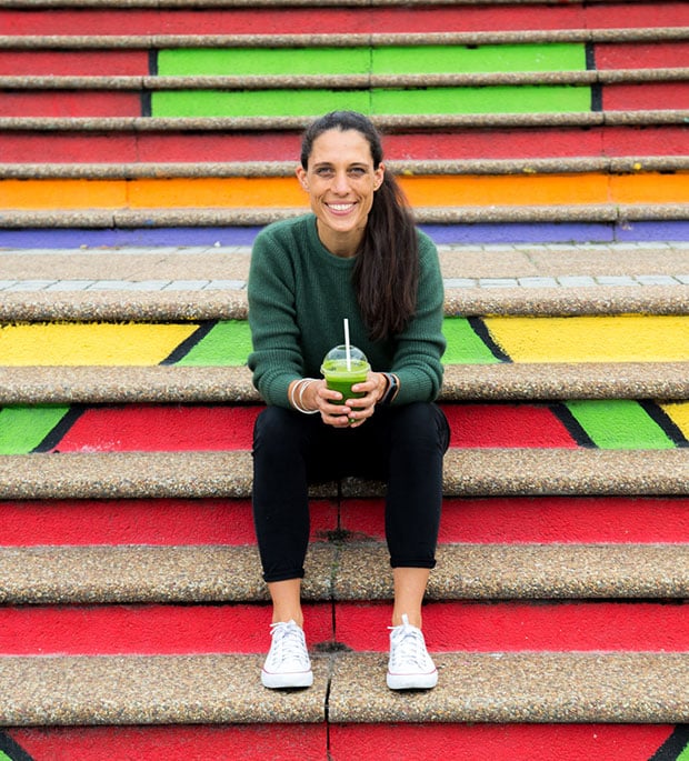 Catherine Morris sitting on steps