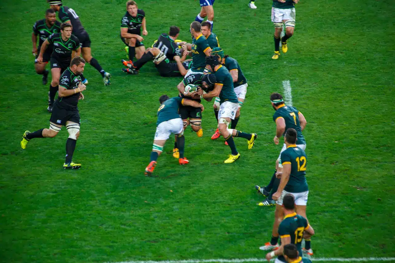 South African National Rugby Team in a Training Match