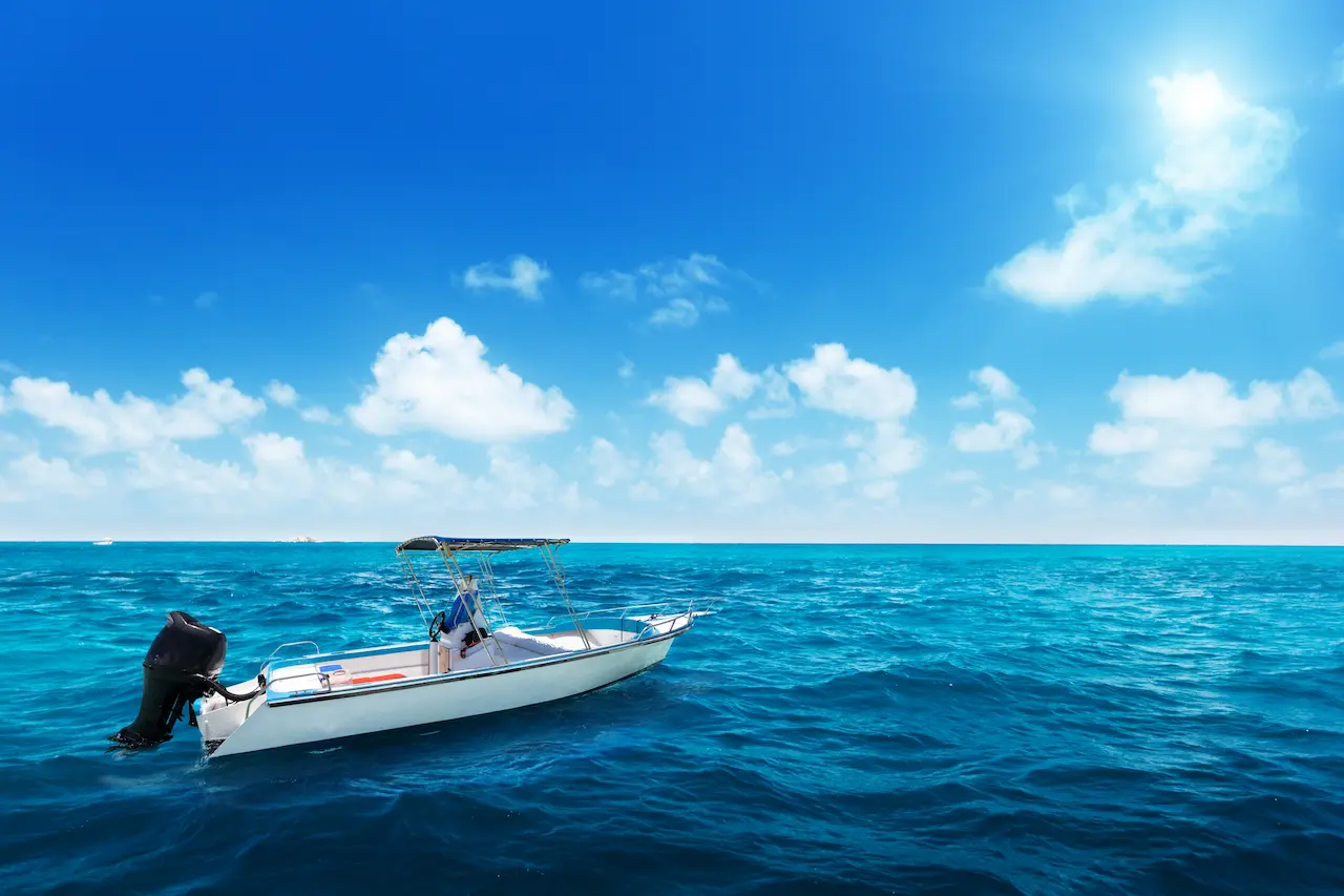 Speed Boat and Water of Ocean