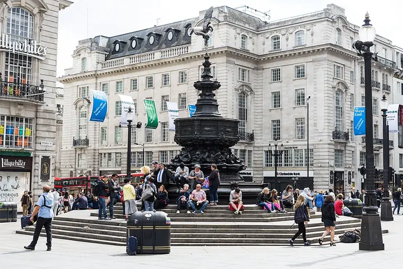 Trafalgar Square Fountains in Piccadilly Circus, London