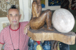 Artist Antonio Filippin in his art gallery, Mahe, Seychelles
