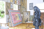 Paintings in the studio of Colbert Nourrice, Seychelles