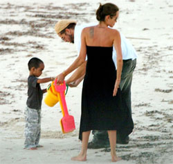 Brad Pitt and Angelina Jolie in Kenya